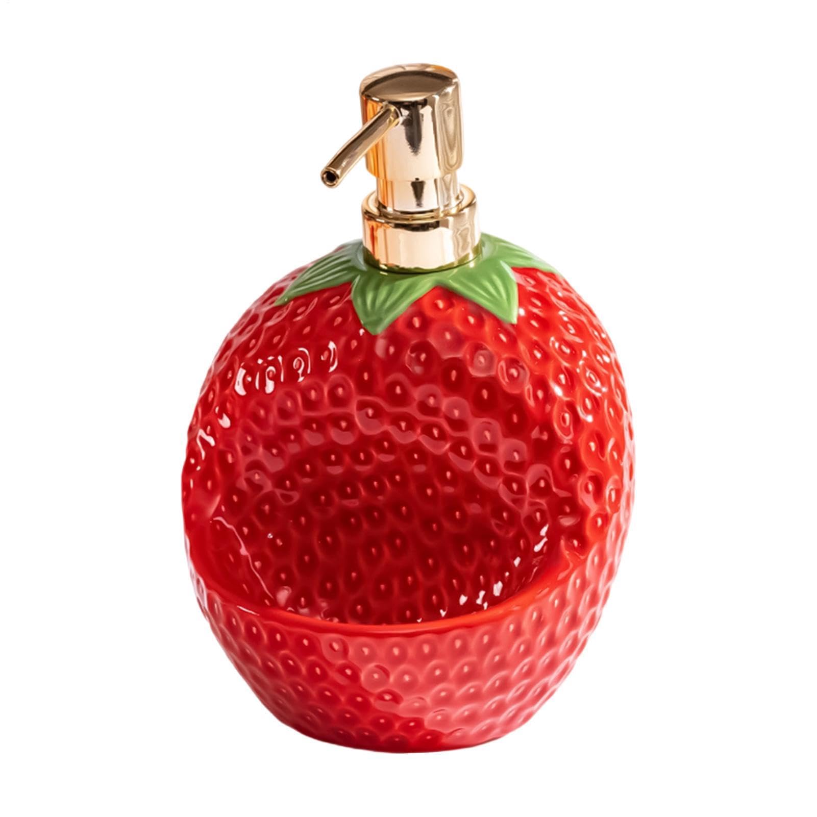 Dispensador de Jabón para Baño Botella de Bomba de 20 Onzas de Fresa para | Dispensador de Jabón de Baño con Portaesponjas Para Encimera de Cocina