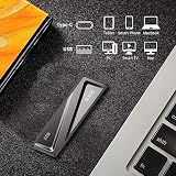 SSK Pamięć flash USB 1 TB, 550 MB/s USB 3.2 Gen 2, szybka prędkość transferu, zewnętrzny dysk półprzewodnikowy z adapterem USB C, pamięć USB C, do smartfonów typu C, MacBooka/Pro/Air i innych