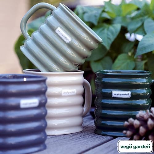 Miniatura 4 de Vego garden Taza de café, 15.9 fl oz, taza de café de gran tamaño con mango cómodo, gris Morden