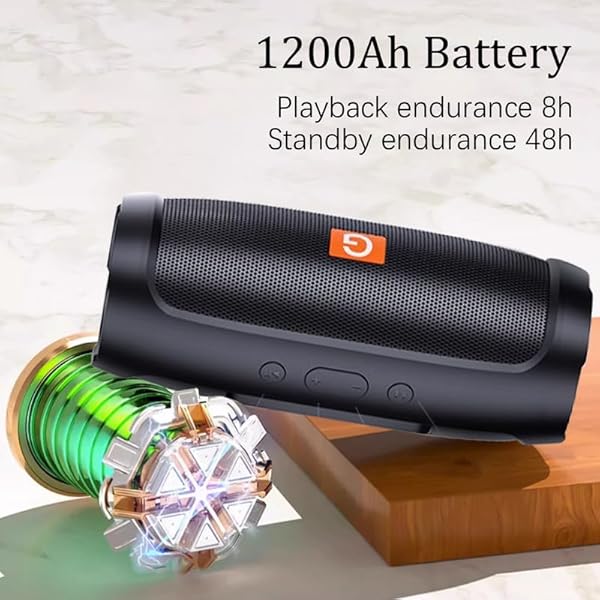 Bluetooth Speakers,Wireless Portable Speaker, Stereo Subwoofer Rod Built-in Mic, FM/TF Card/U Disk, Connect Mobile Phone/computer/TV, True Wireless Stereo Speaker for Indoor&Outdoor A5211(Black) - Image 5