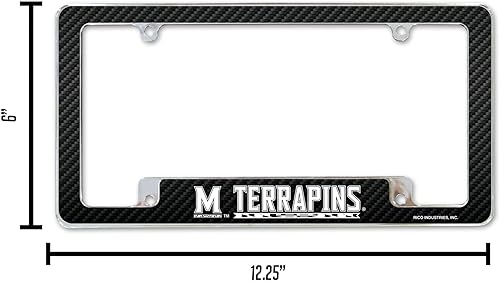 Miniatura 128 de Rico Industries NCAA Carbon Fiber 12" x 6" Chrome All Over Automotive License Plate Frame for Car/Truck/SUV
