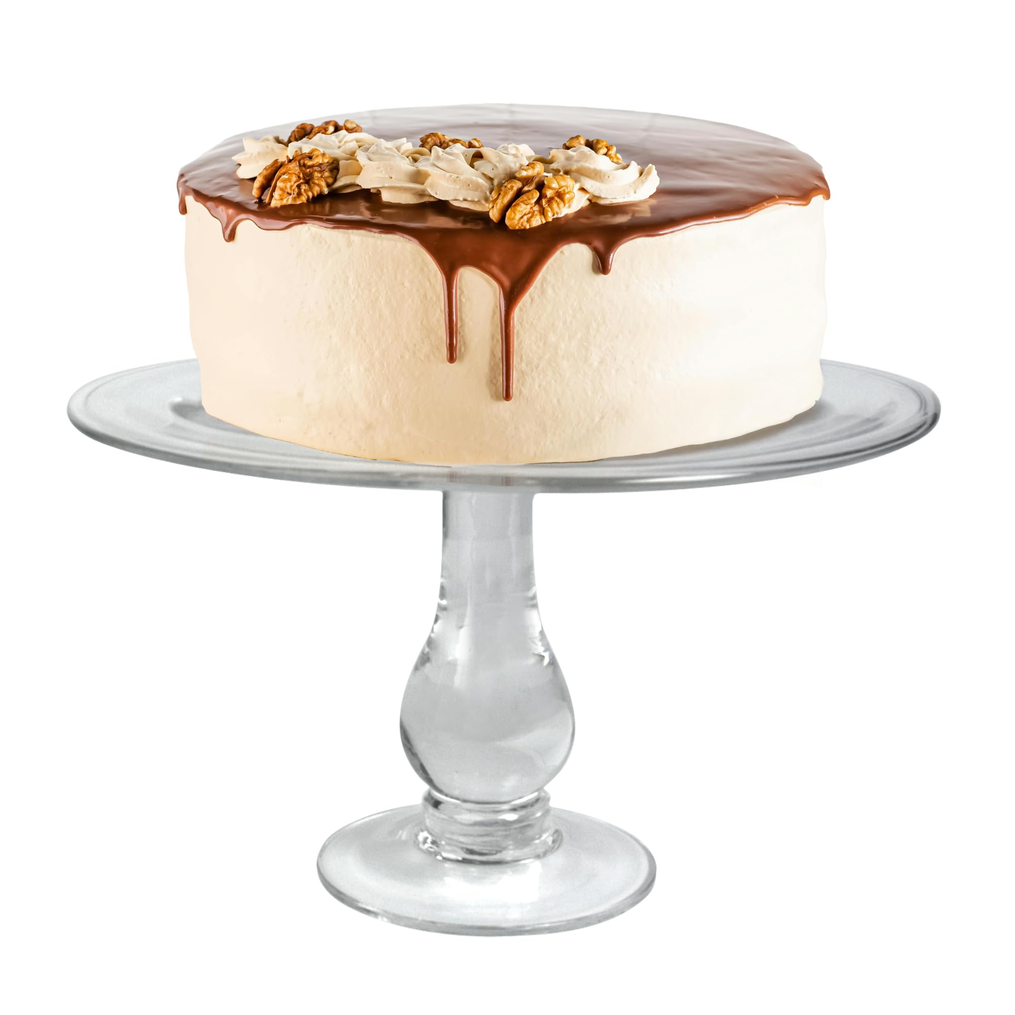 ARTLAND Simplicity Dessert Stand, 9.4-inches - Hand Blown Clear Glass, Ideal for Cakes, Cupcakes, Pastries, and More - Ideal for Everyday Entertainment & Special Occasions