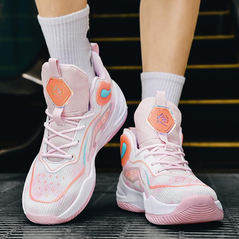 Image of Unisex Basketball Shoes for Women Men Breathable Mesh Non Slip Rubber Sole Lightweight Athletic Sneakers for Indoor Outdoor Court Walking Training