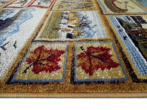 Masada Rugs Nature Area Rug Runner Wildlife And Cabin Scene (2 Feet 2 Inch X 7 Feet 2 Inch) #TOP7