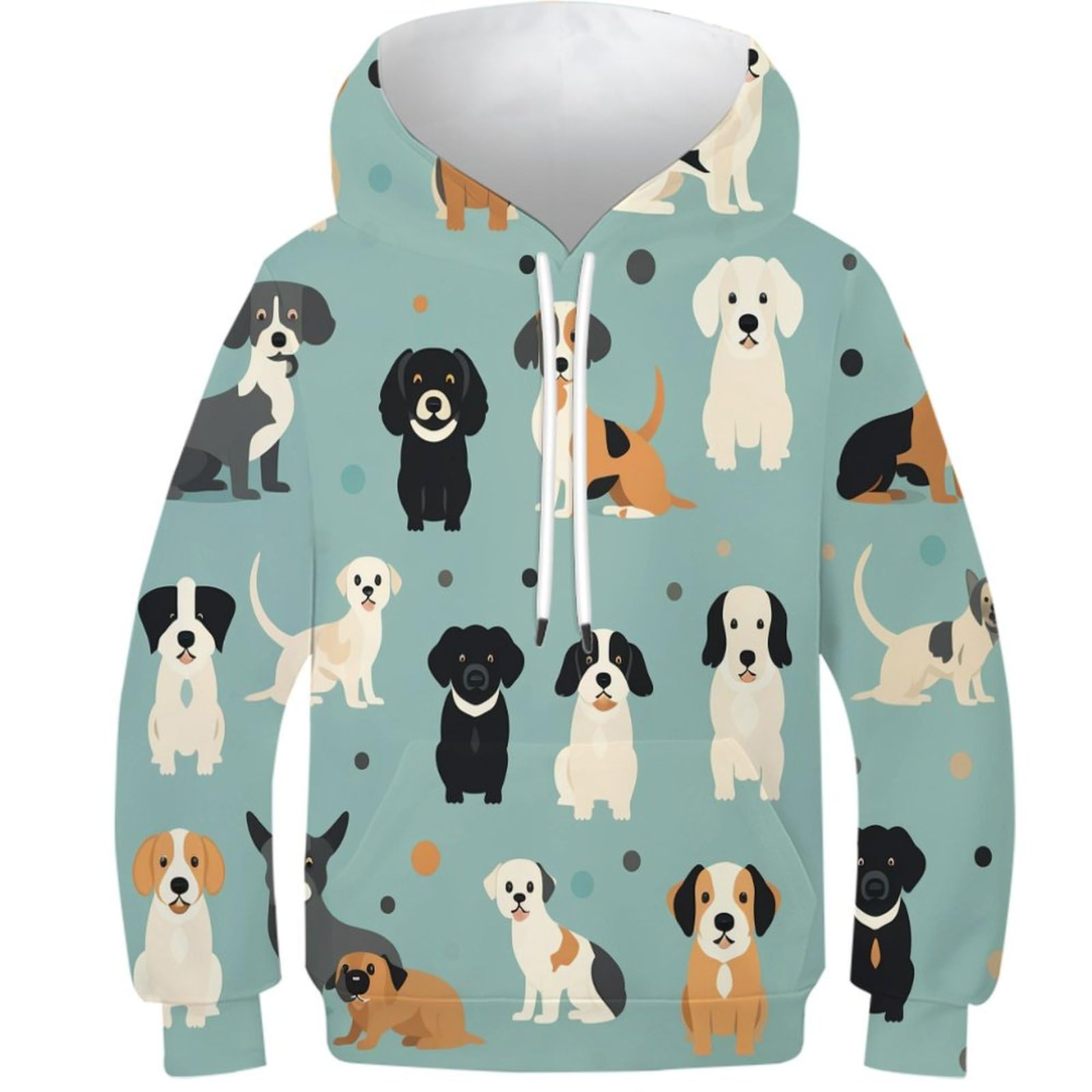 Sweat à capuche chien 3D pour garçon de 12 à 14 ans avec poches - 8