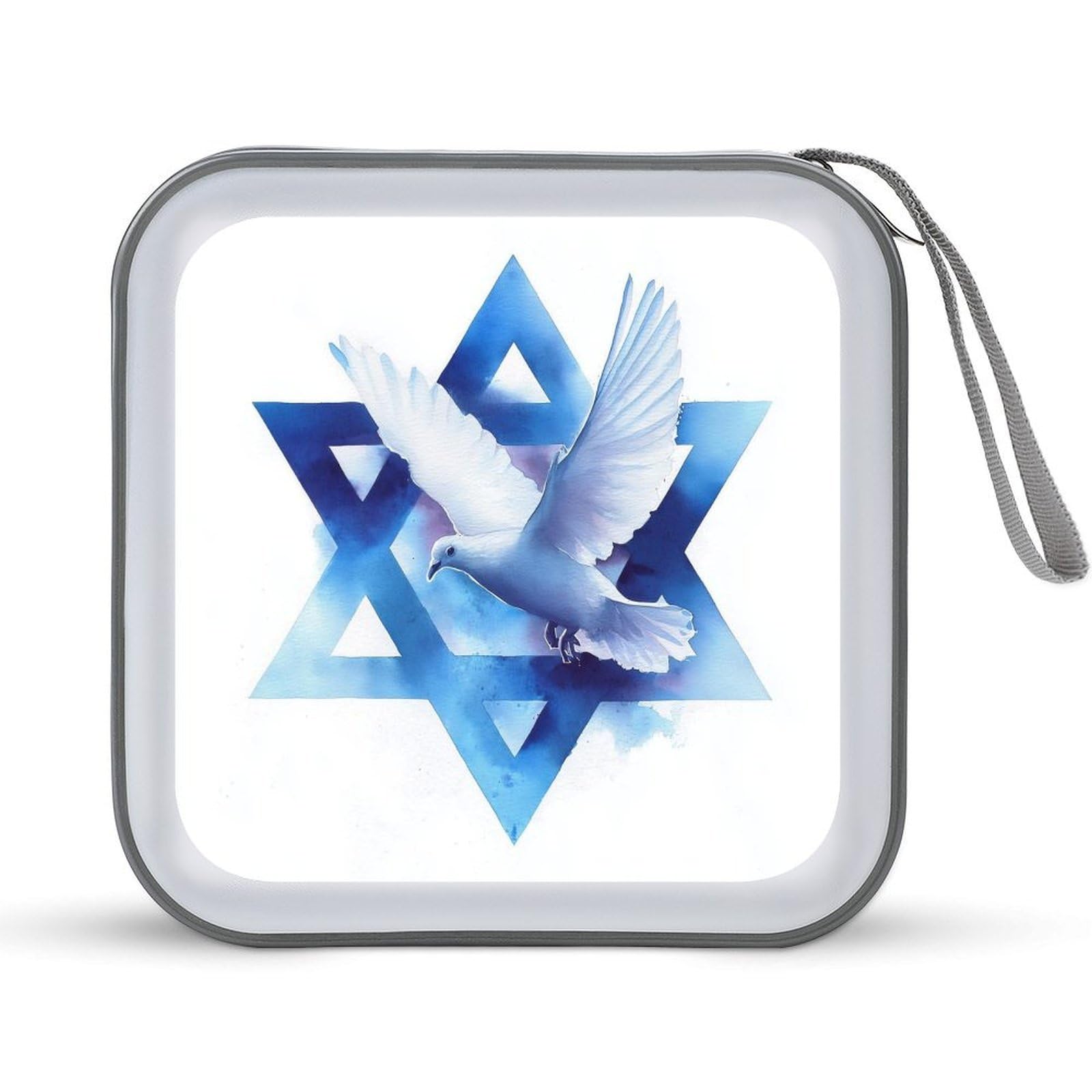 Jubonexis White Dove Flying Across The Star Minimalistic CD Case DVD Storage Case Portable for Car Home Travel