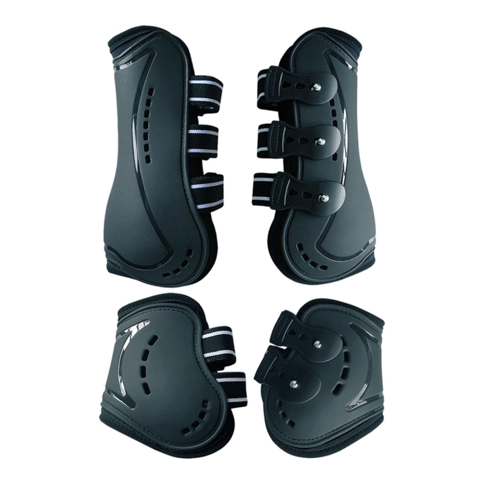 Juego de 4 Vendas para Patas de Caballo, Cierre Ajustable, Fácil de Usar, Protección Delantera Y Trasera, Aptas para Competición Ecuestre.