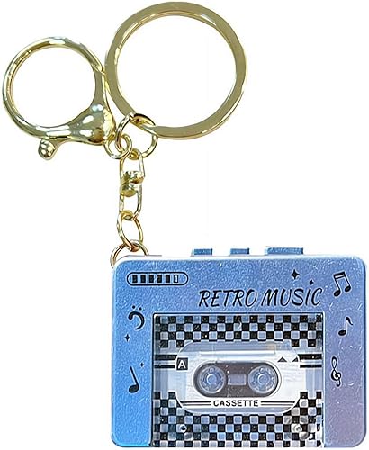 Mini llavero retro para reproductor de cassette, reproductor de microcassette portátil con 10 canciones, reproductores de casete micro portátiles,