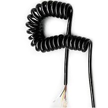 Retractable Coiled Coil Cord, 20AWG 5 Core Telescopic Spiral Cord Copper Core Spring Wire Elastic Shrinkable Power Extension Cable Spiral ExtensionStretch 1.25 meter