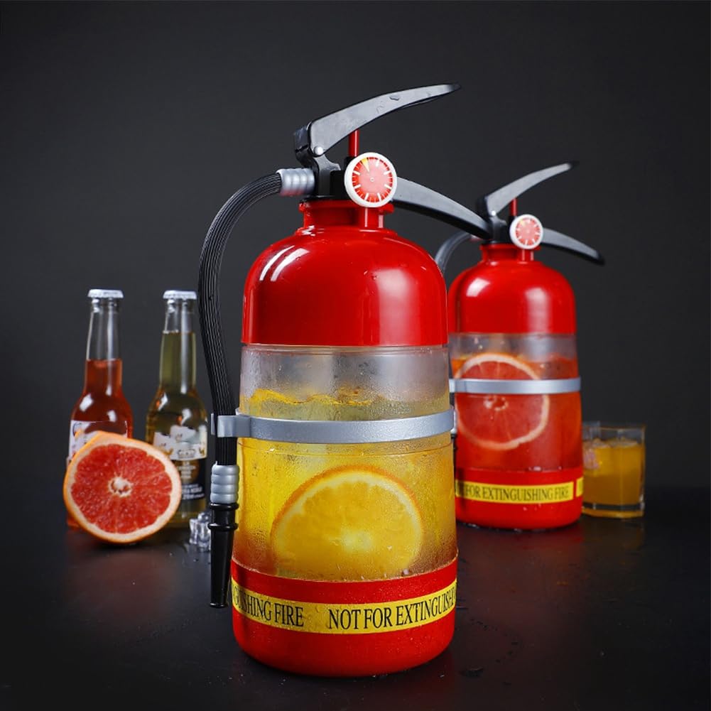 2L Bierspender Biertower, Feuerlöscher Form Getränkespender mit Zapfhahn, Whisky-Weinausgießer, Party Wasserspender, Weinpumpe, für Bierautomaten und Getränkefass-Weinabscheider
