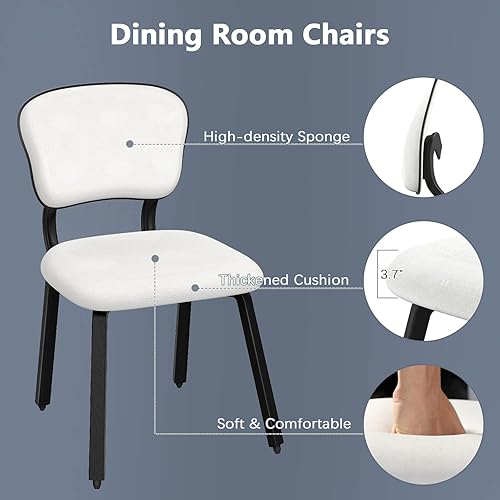 Miniatura 5 de Tatub Juego de 2 sillas de comedor, modernas de mediados de siglo, sillas de comedor tapizadas con patas de madera maciza para cocina, sala de