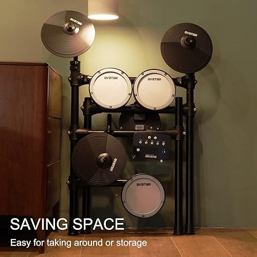 Miniatura 6 de SD61-4 Juego de batería eléctrica profesional de malla para principiantes, 251 sonidos dinámicos en 25 kits, bastidores sólidos, USB-MIDI, baquetas