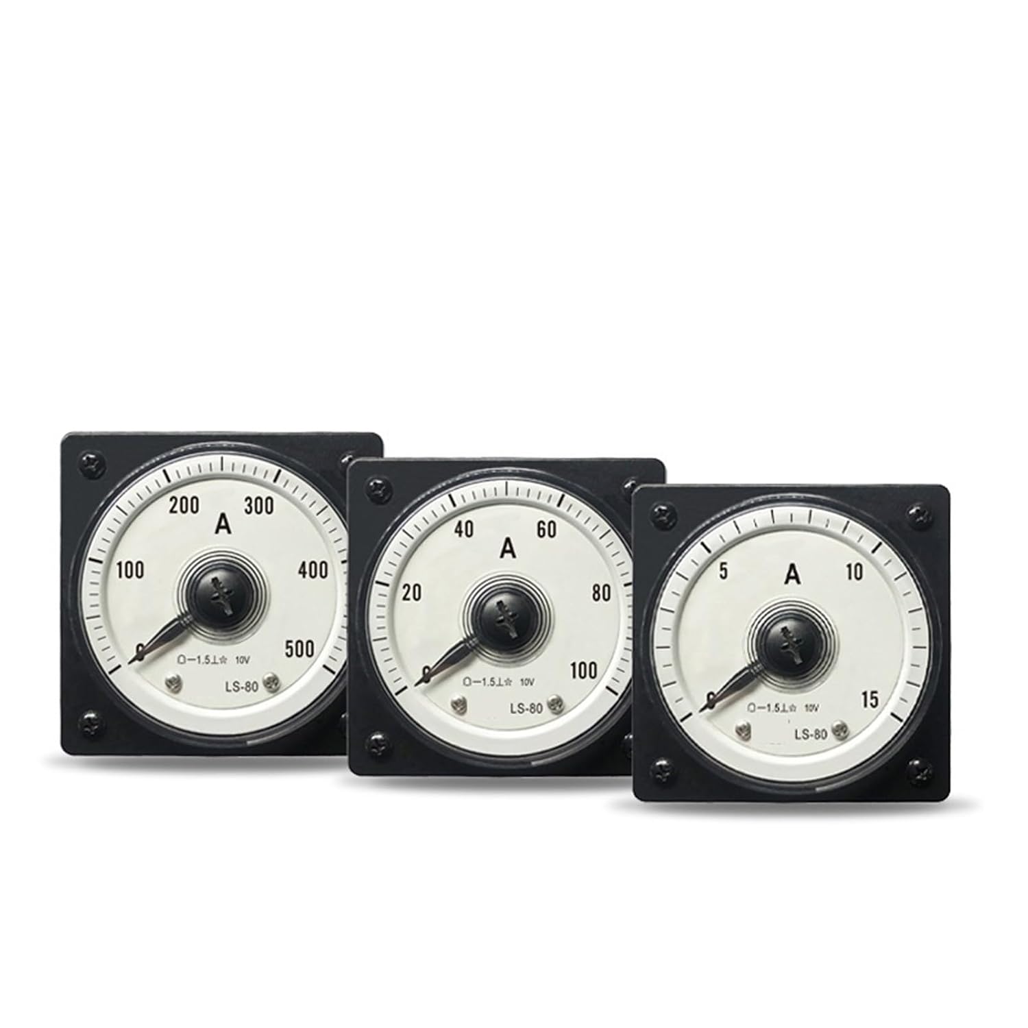 LS-80 Analog Ammeter with 10V Input Marine Use 20A/50A/75A/500A Wide-Angle 240-degree Pointer DC 1Pcs(50A 10V)