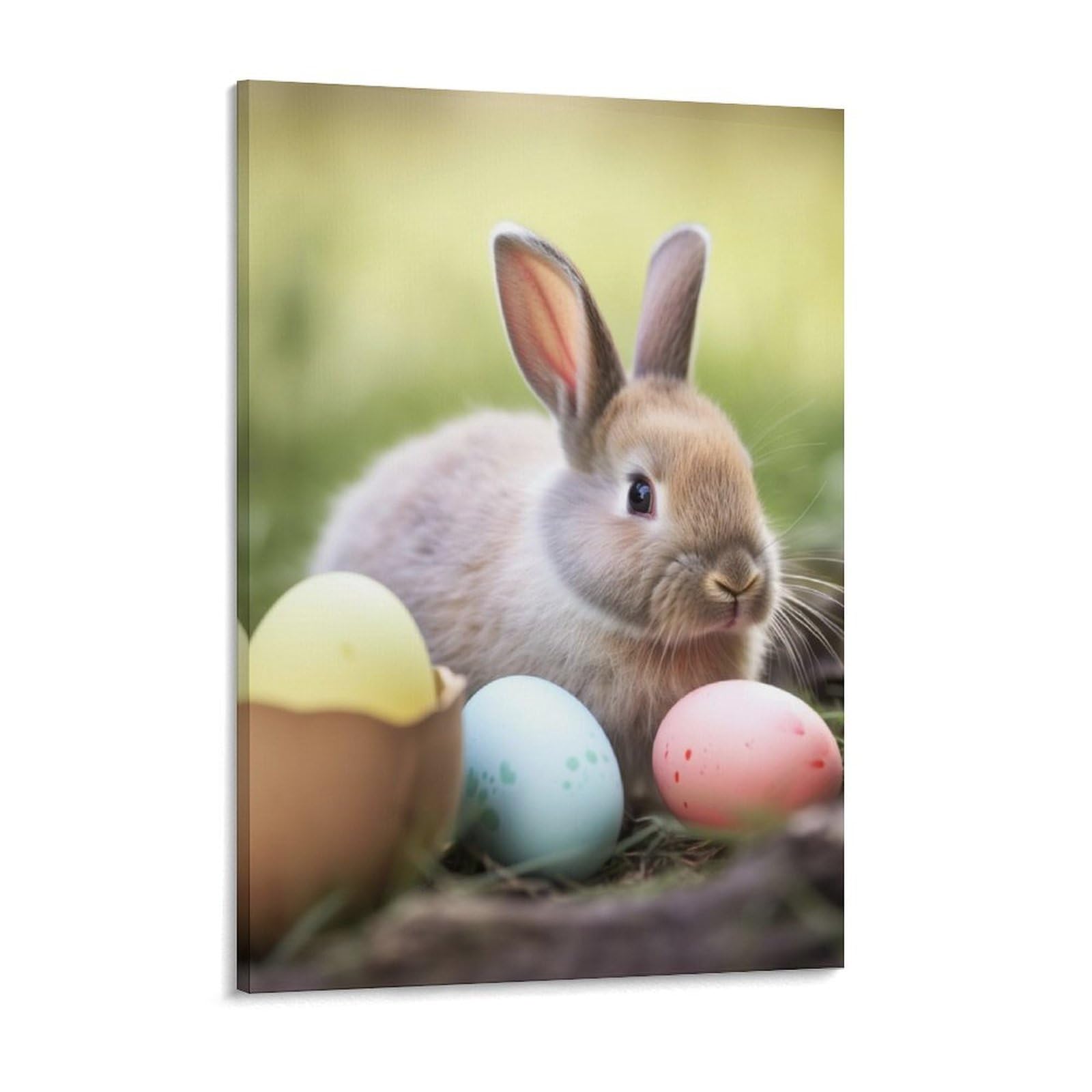 NTVOWPZO Rabbits Eggs Canvas Wall Art for Bedroom 12x16inch Canvas Prints Artwork for Walls Modern Picture Artwork Painting for Living Room Aesthetic Wall Paintings for Bathroom Kitchen Office Decor