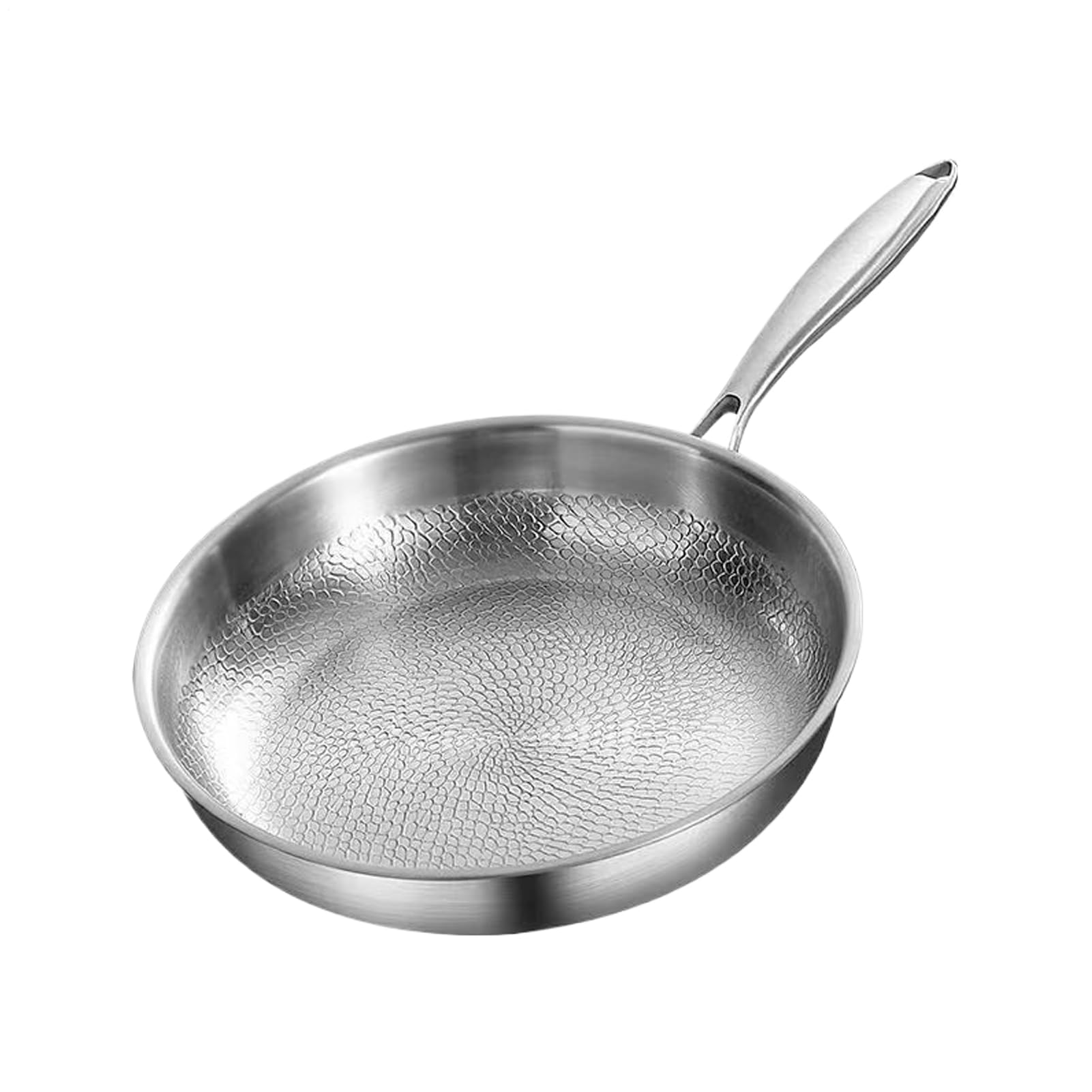 Patelnia Bez Powłoki Nieprzywierająca Młotkowana Patelnia | Patelnie Kuchenne Ze Stali Nierdzewnej Do Kuchenek Indukcyjnych Smażenia Steków Sauté I Gotowania W Kuchni Domowej