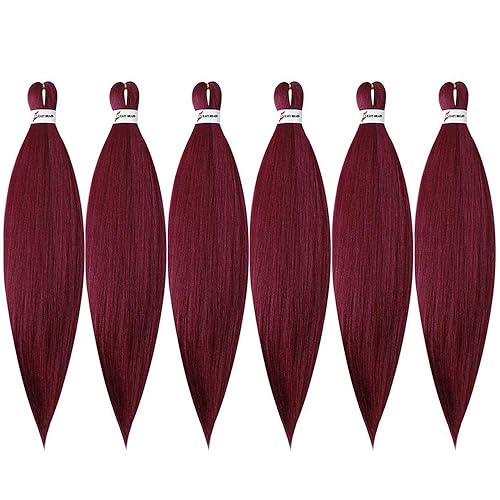 Miniatura 2 de MSBELLE - 6 paqueteslote de trenzas de ganchillo preestiradas para cabello, con agua caliente, Ombre Jumbo fibra sintética trenzada, extensiones de