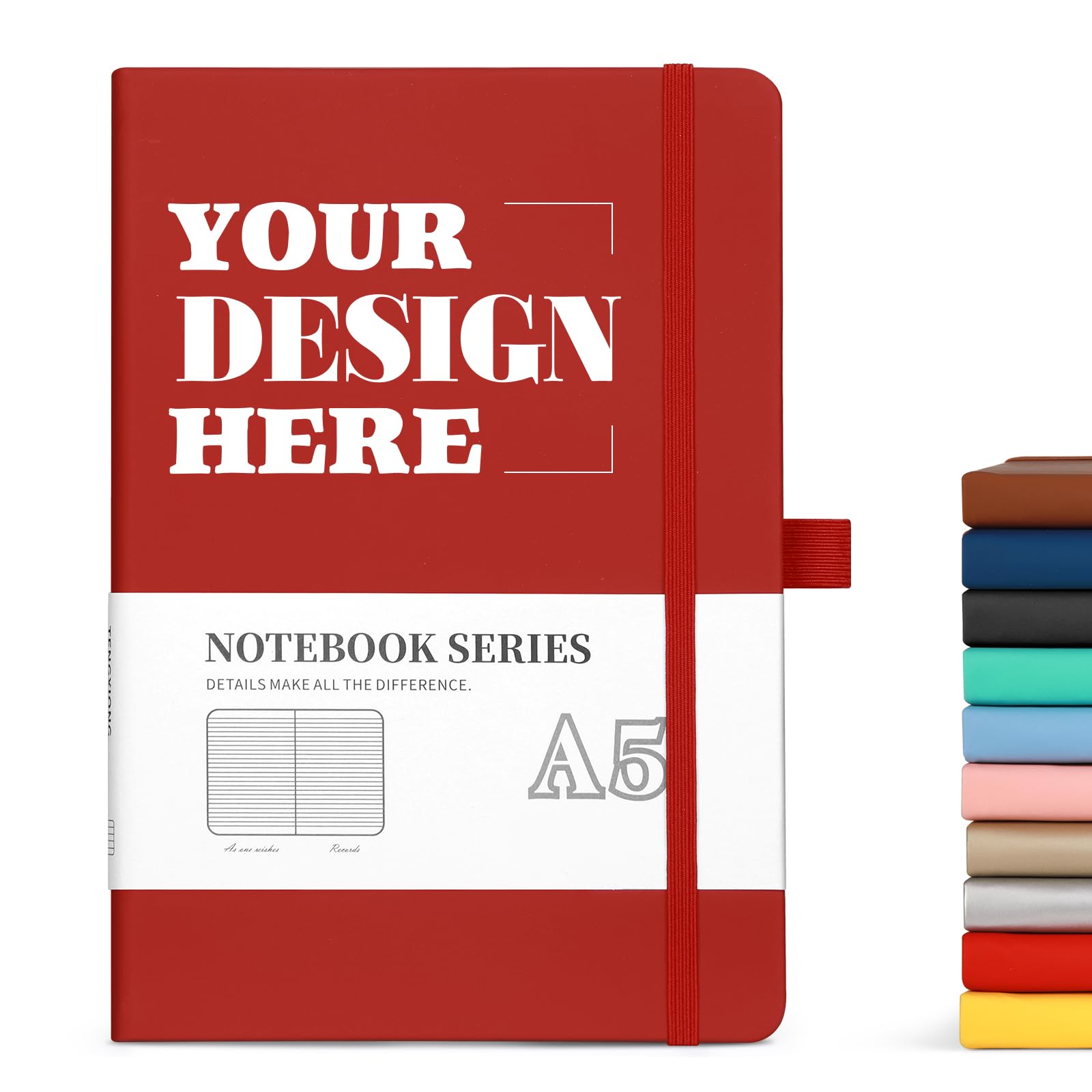 ENOMY Personalised Notebook with Logo/Text/Image Custom A5 Daily Journal Work Notebook Hardcover for Students Teachers Professionals Office College