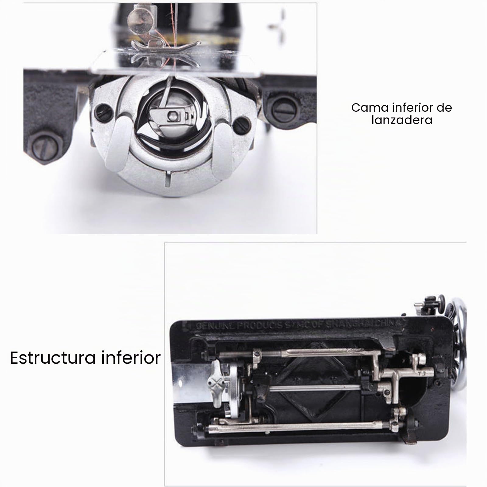 ZALIX Máquina De Coser Doméstica Antigua a Pedales, Eléctrica Pesada, A