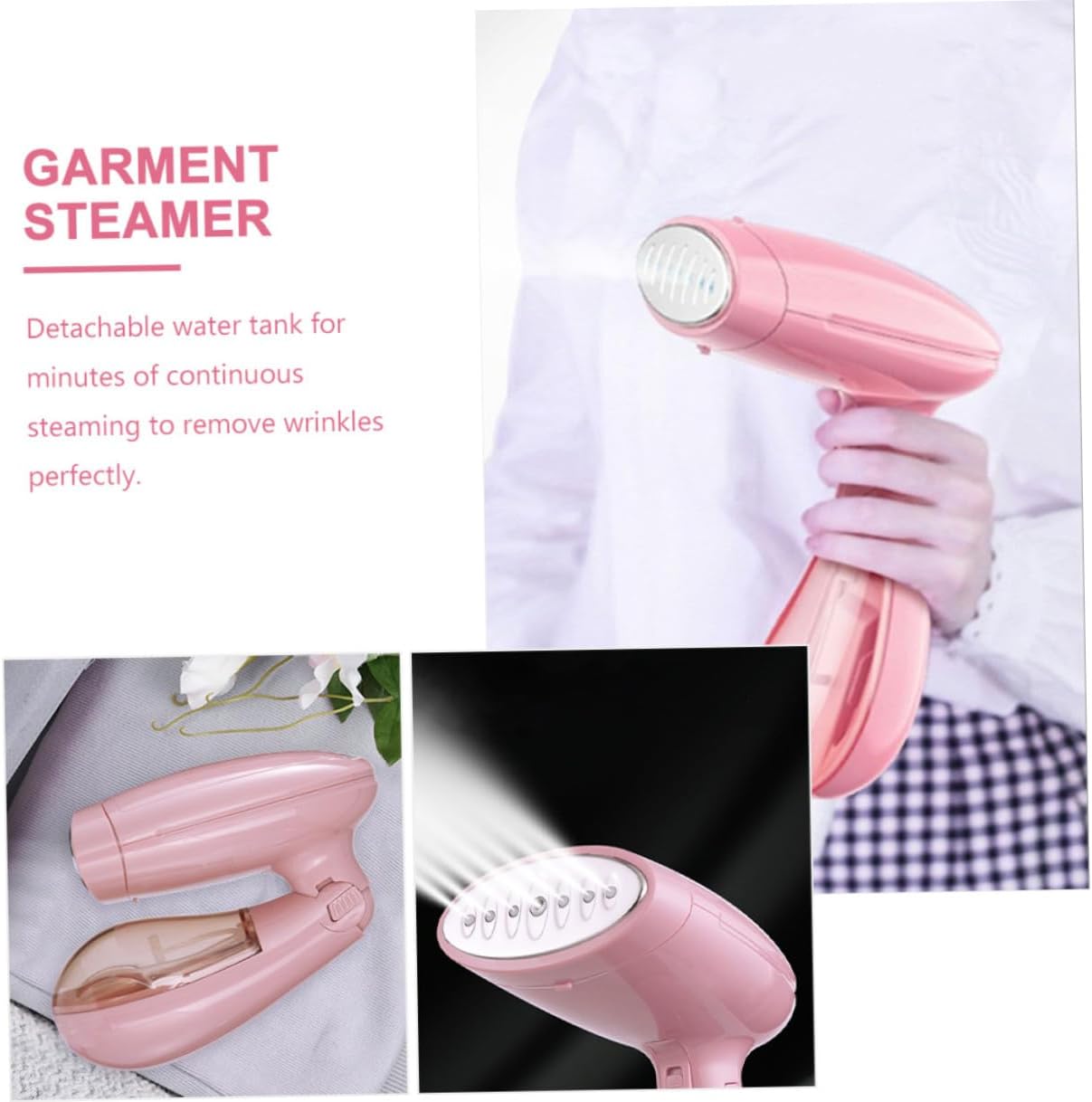 Portable Handheld Steamer for Clothes with Design Abs Material Fast Continuous Steam Wrinkle Remover Compact Travel Ironing Machine for Plug