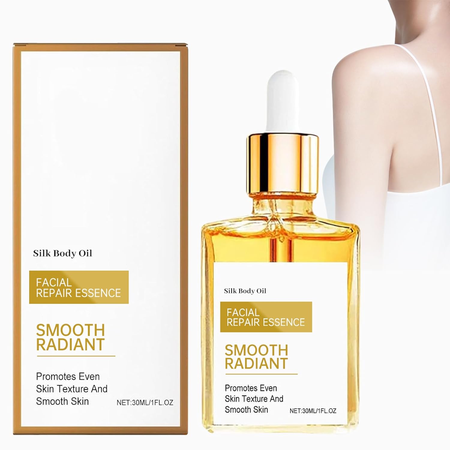 Gouda Silk Body Oil,Silk Body Oil,Perfume Oil,Bath & Shower Oi-l for Smooth and Hydrated Skin, Refreshing Non-greasy, Infused with Shea Butter,Coconut Oi-l,Vitamin E, 30ml (1OZ)