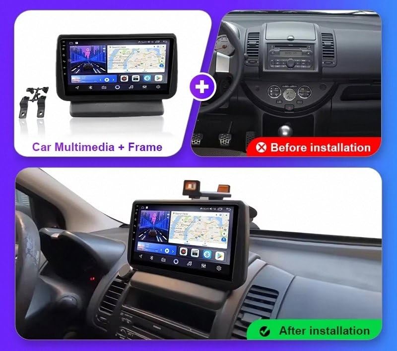 Autoradio Touchscreen Bluetooth manos libres con 4 núcleos y Mirror Link para Nissan Note 2