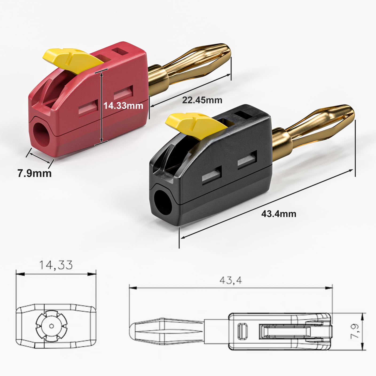 Amazon.co.jp: Cleqee 4mmバナナプラグ 高電流クイックコネクト はんだ