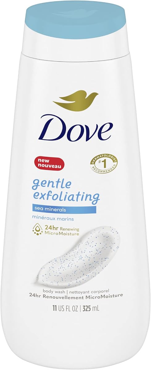 Dove Jabón corporal exfoliante suave para una piel renovada y de aspecto saludable Sea Minerals El exfoliante corporal suave nutre y revive la piel 325 ml