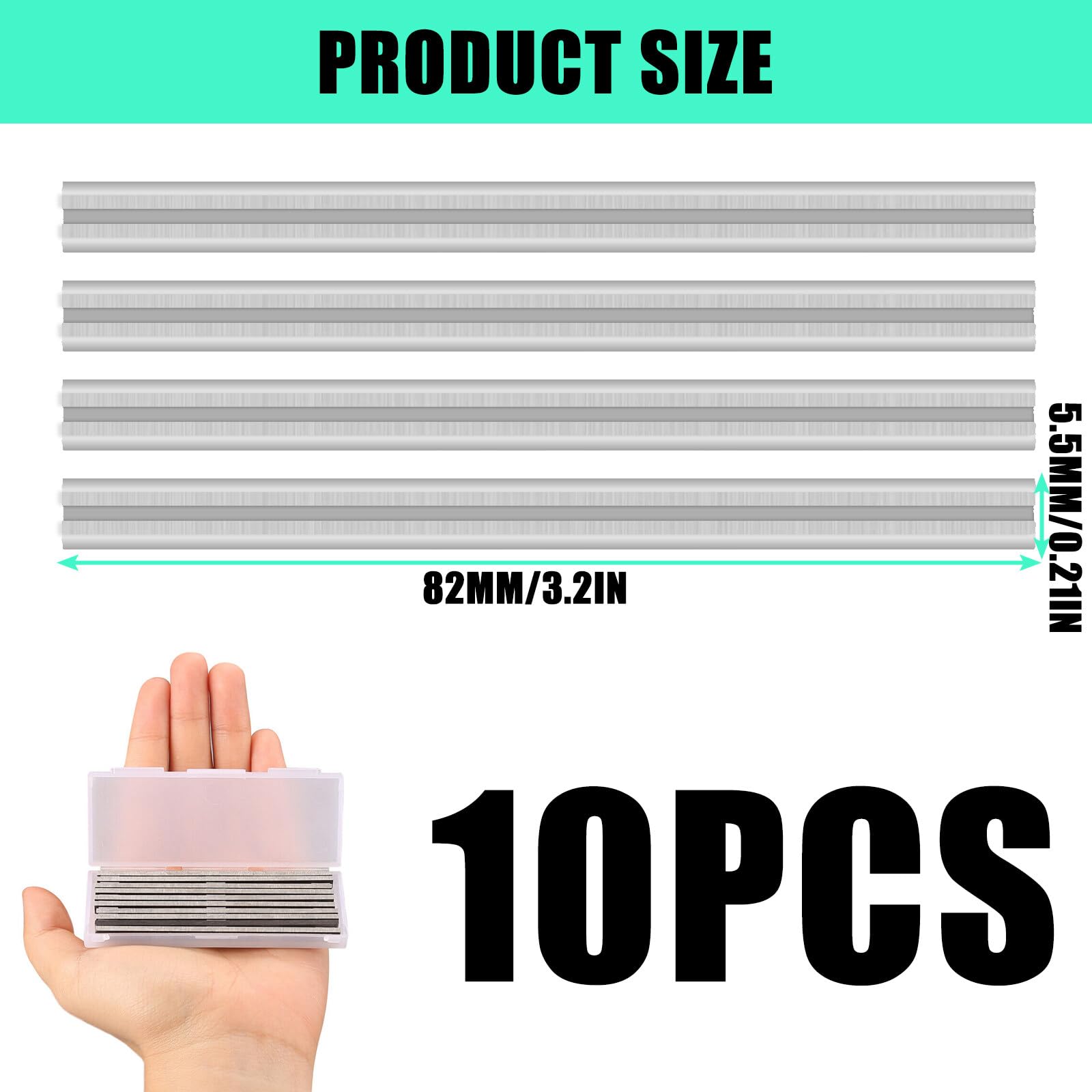 10 Lame Per Pialla Elettrica 82mm - Reversibili, In Acciaio Manganese