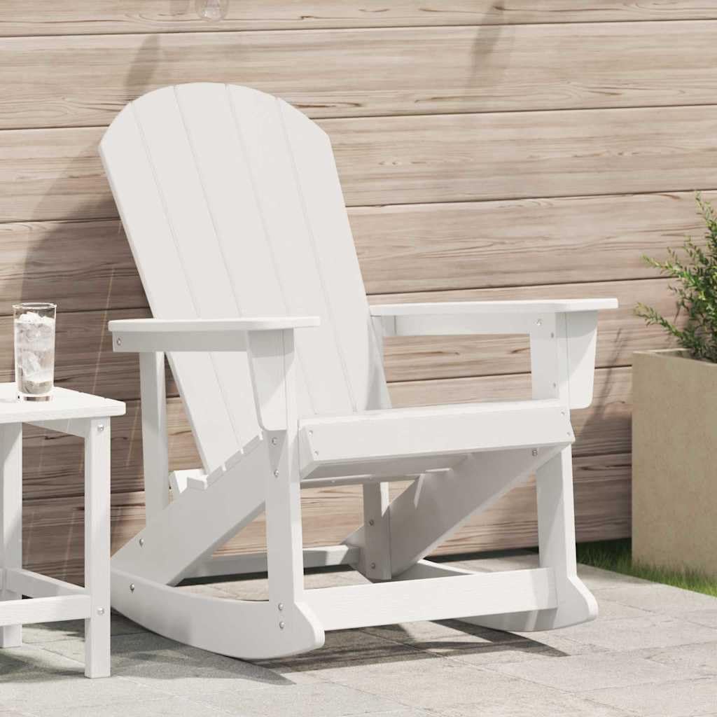 vidaXL Chaise Adirondack à Bascule Blanc 92 x 73,5 x 92 cm HDPE, Chaise Adirondack, mobilier de Jardin Moderne, Rockeur en polyéthylène stylé, Confort Ultime pour se détendre