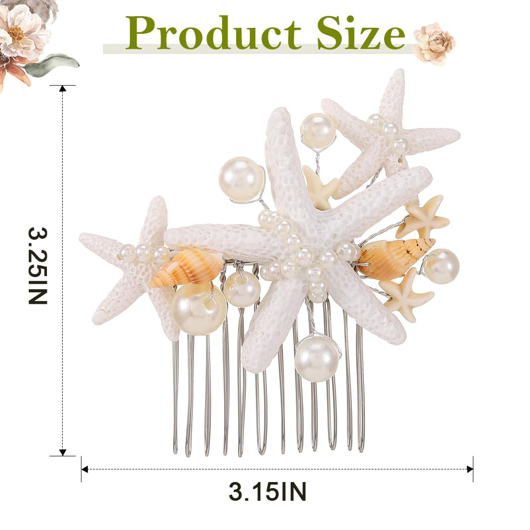 Evild Starfish Hair Comb Mermaid Hair Accessories Beach Wedding Bride Hair Pieces for Women - Image 4