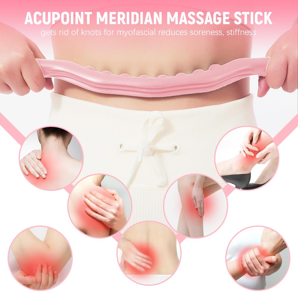 Hannea® Guasha stick massage tool, 8 beads lymphatic drainage massage sticks, stomach cellulite massage, fascia blaster body guamasha tool for anti-cellulite, pain relief Hannea® Guasha stick massage tool, 8 beads lymphatic drainage massage sticks, stomach cellulite massage, fascia blaster body guamasha tool for anti-cellulite, pain relief