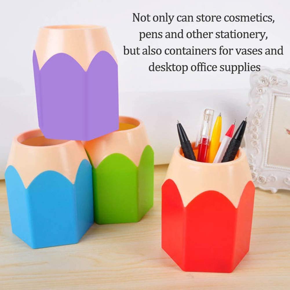 5 Pots à Crayons En Forme De Crayons - Rangement Bureau Créatif