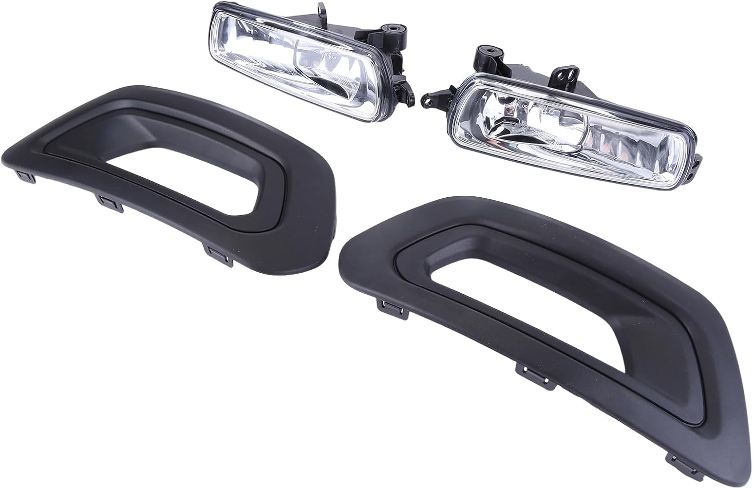 2 PCS Left&Right Fog Light with Bezels Cover for 2020 2021 2022 2023 Ford Transit Fog Light Lamp Bumper Driving Fog Lamps W/Bulb Clear Lens Driver &Passenger Side KK3Z17B814BD KK3Z17B814BC