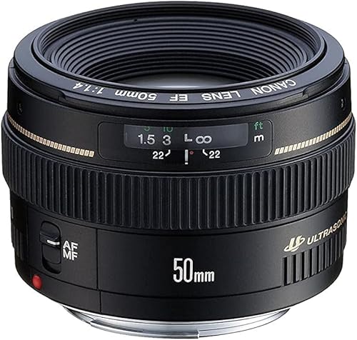 Canon EF 50mm f/1.4 USM Standard and Medium Telephoto Lens for Canon SLR Cameras, Fixed