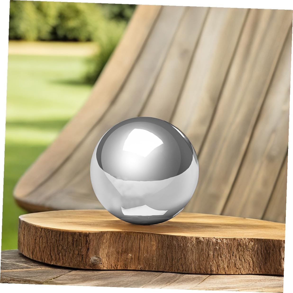 Toyvian Stainless Steel Reflective Mirror Gazing Ball 20cm Polished Metal Garden Sphere for Outdoor Yard Lawn Decoration