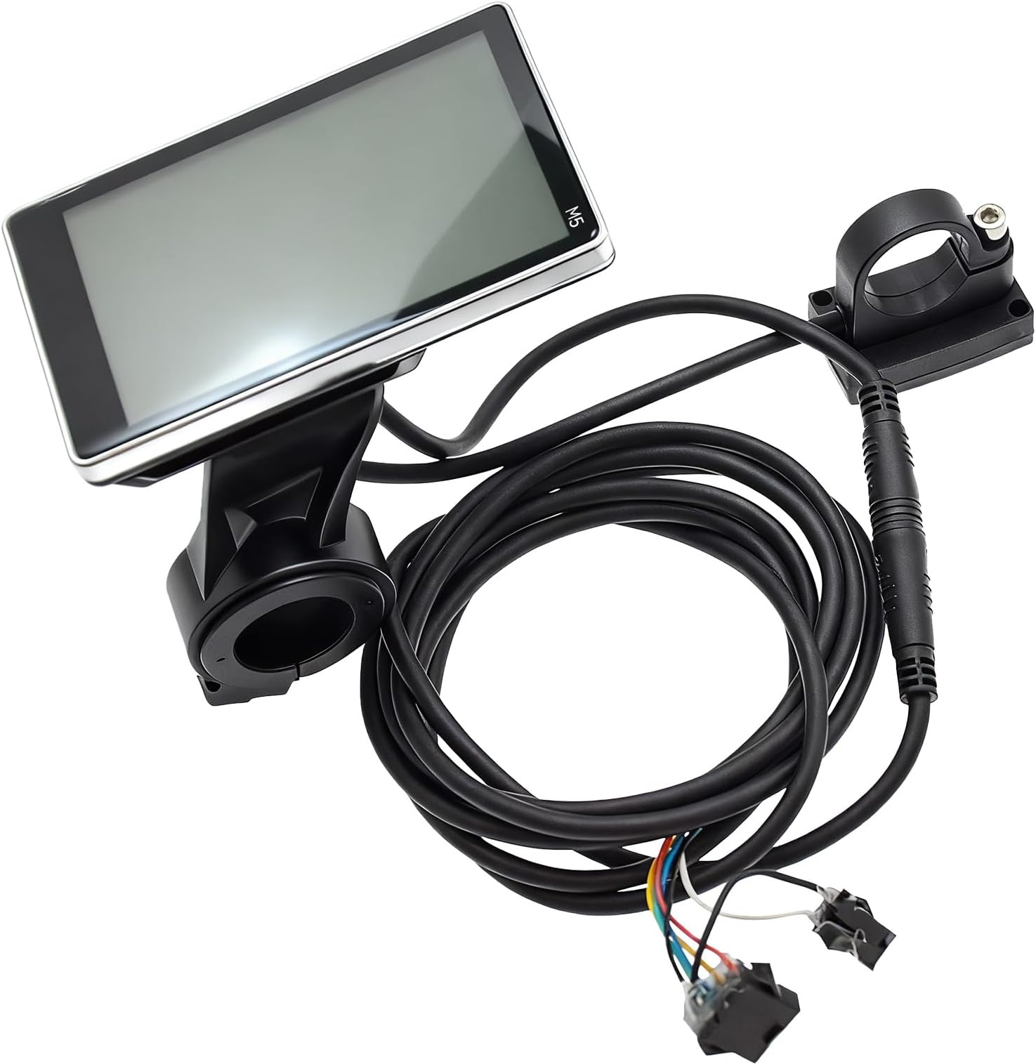 Electric Bikes LCD Display, M5 Scooter Panel Meter Screen with 6Pin Waterproof Connector Universal Cycling Display Control Panel for 22.2mm Handlebar