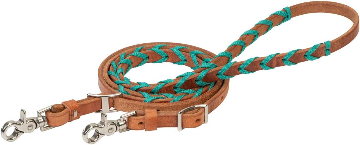 Weaver Leather Laced Barrel Rein with Polyester Shoe Lacing, 5/8" x 8'