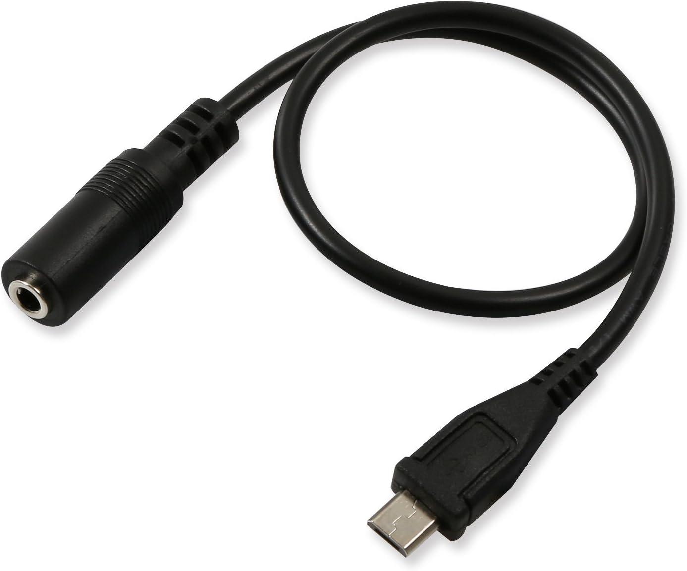 Qaoquda (2-Pack) Micro USB Jack Male to 3.5mm Female Headset Adapter Cable Cord for Active Clip Mic Microphone -1Feet (Black)