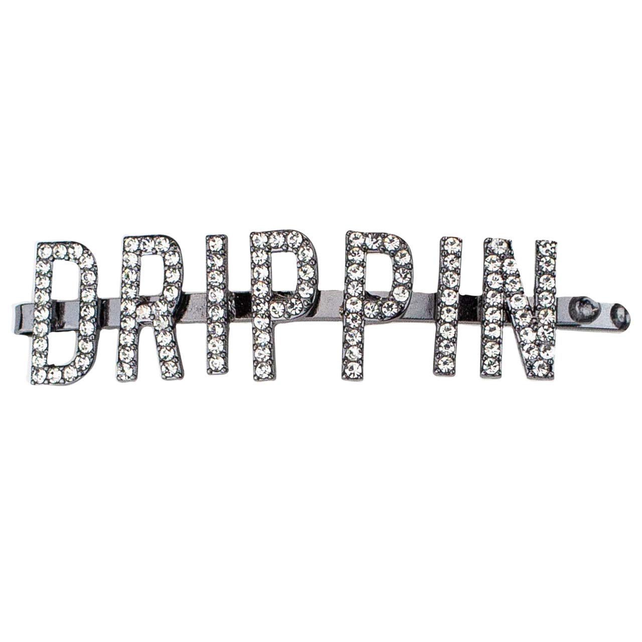 Rhinestone Bobby Pin with Statement Words and Phrases, Crystal Hair Pin, Collaboration with Justine Marjan, 1 Piece (Drippin)