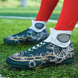 Amazon | [DZXZ] サッカースパイク ハイカット メンズ HG/AG/FG 土用