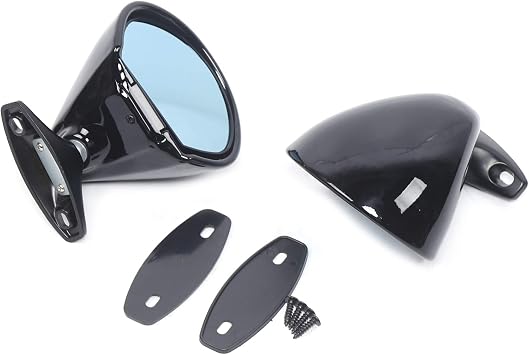 Universal Classic Retro Mirror, 1 Pair, Black, Adjustable, Car Door Side Wing Mirror, Rearview Left and Right Side