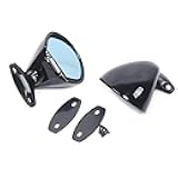 Rearview Mirror Universal Classic Door Side Wing Mirror Vintage 1Pair of Left & Right Retro Black for Car