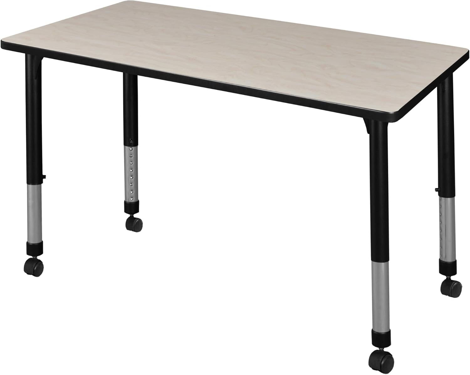Regency Kee 42 x 30 in. Height Adjustable Mobile Classroom Activity Table- Maple