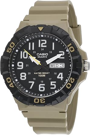 Casio MRW200H Series | Mens Analog Watch | Sporty Design | 100 Meter Water Resistance | Date Display | Rotary Bezel | Regular Time Keeping HR, Min, SEC, PM, Date, Day | 3 Year Battery
