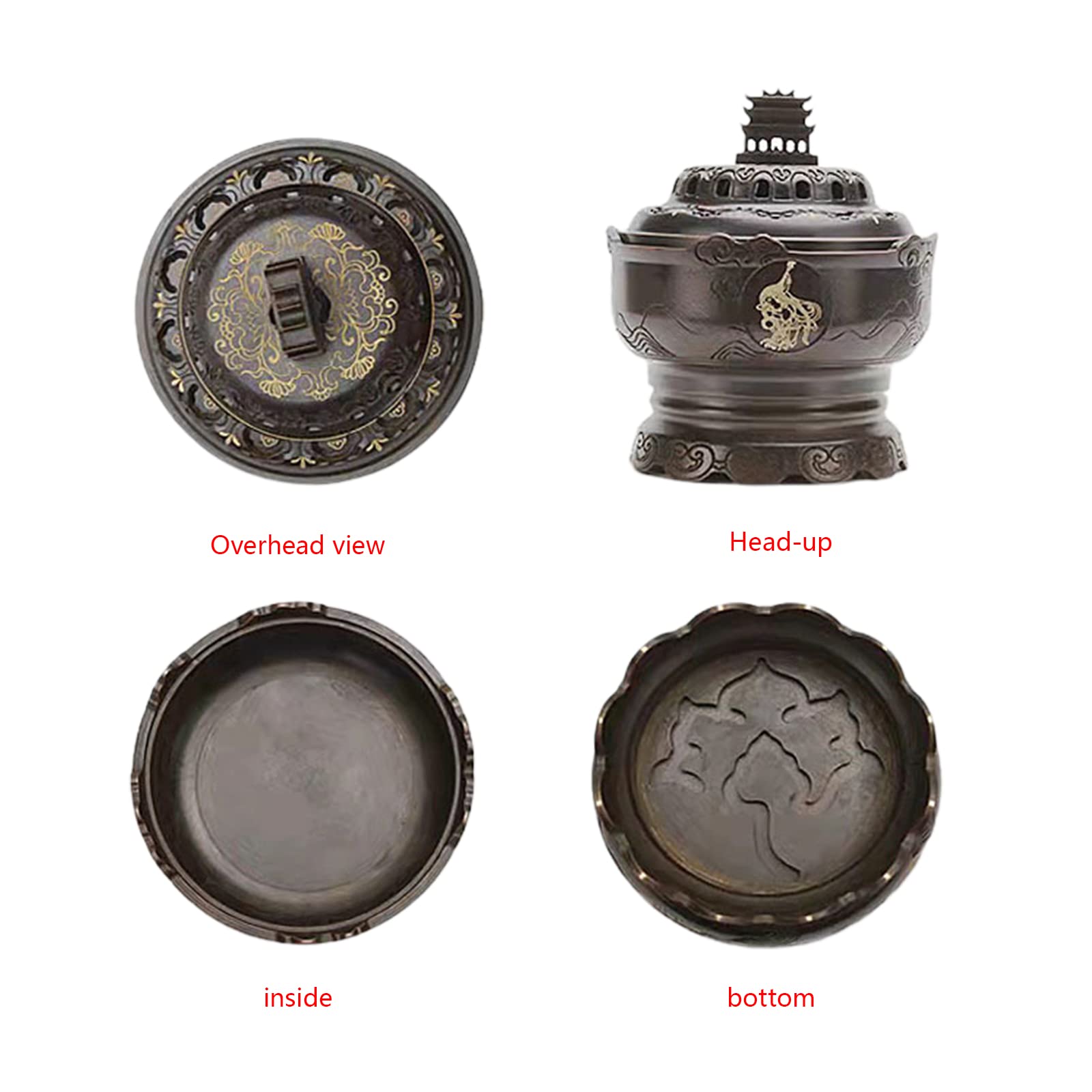 Quemadores chinos Dunghuang, adornos de incensario de cobre de metal para el hogar, dormitorio, suministros de quemadores