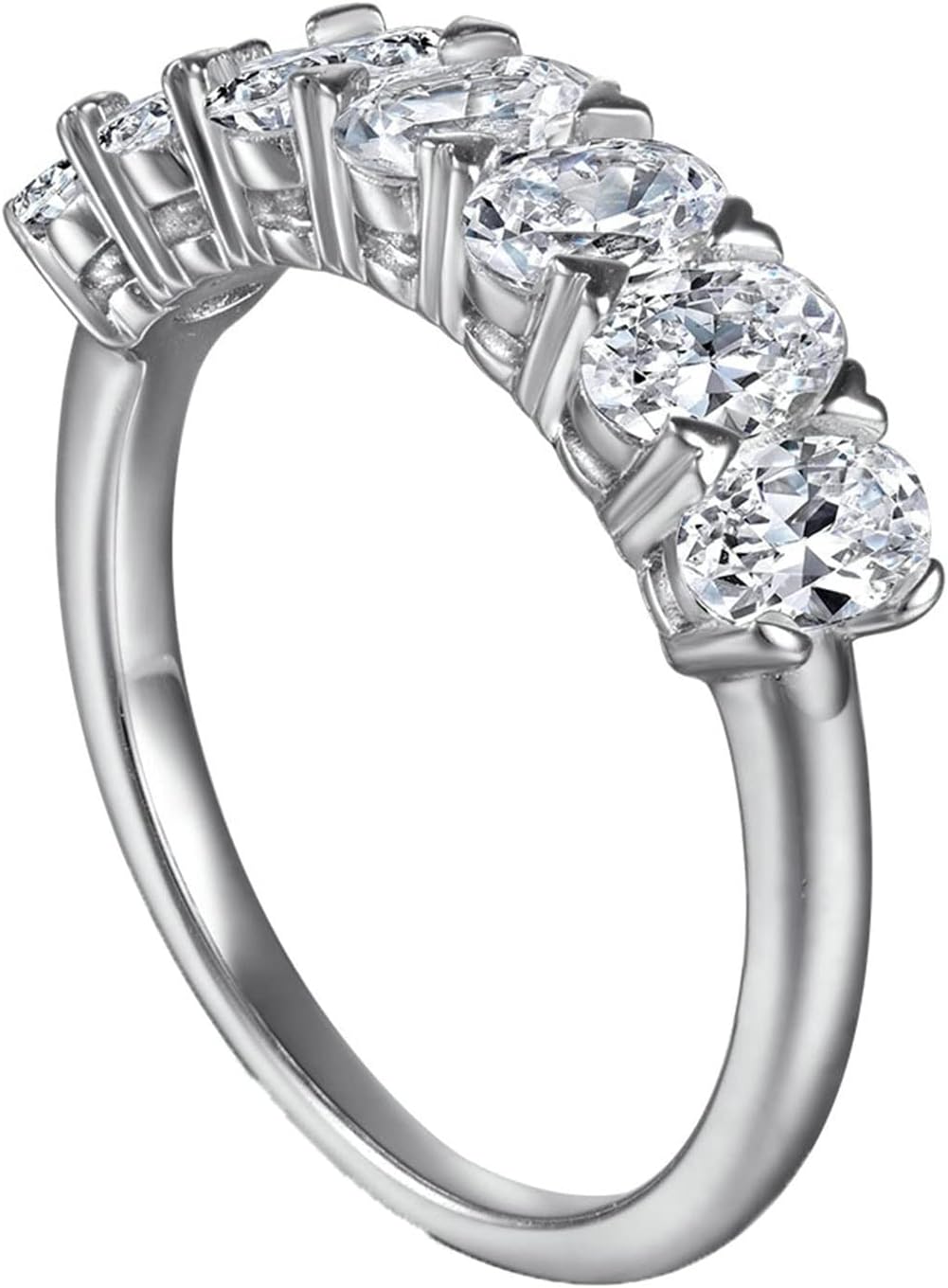 925 Silver Rings for Women Engagement Rings for Women Heart Prong with Oval Cubic Zirconia Women Ring Jewelry Size 5-10