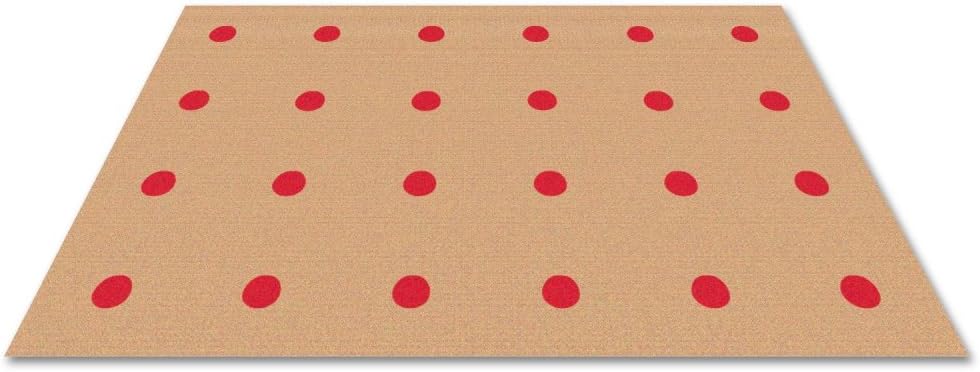 KidCarpet.com On The Spot Classroom Seating Rug, 7'6" x 12' Red on Tan