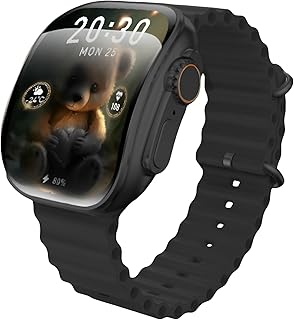 ساعة ذكية X10 الترا 3 بشاشة منحنية بتقنية ان اف سي وتقنية بلوتوث وشحن لاسلكي (أسود)