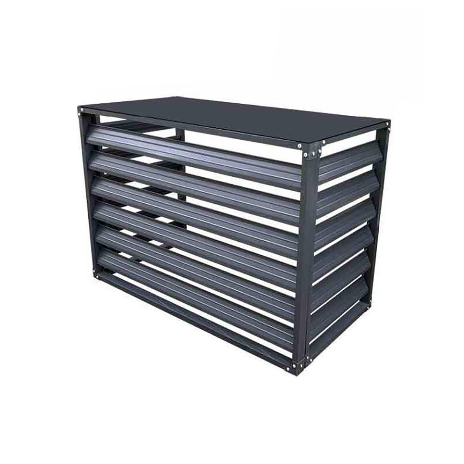 QYMYOZ Outdoor Air Conditioner Cover & Privacy Fence, Decorative Storage Rack for Plants & Trash Can Enclosure, Protective Grilles, Gray, 110x60x80cm - Versatile Garden Solution