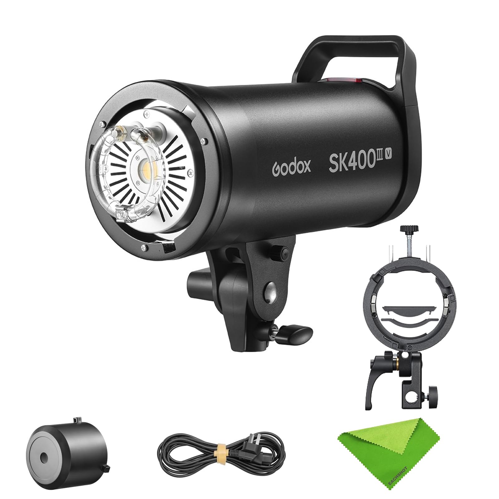 Godox SK400III-V SK400IIIV 400Ws Photo Studio Strobe Flash Monolight, with S3 Bracket GN65, 10W LED Modeling Lamp, Recycle Time 0.1-1.5s, 2.4G Wireless, Bowens Mount Flash for Studio, Shooting
